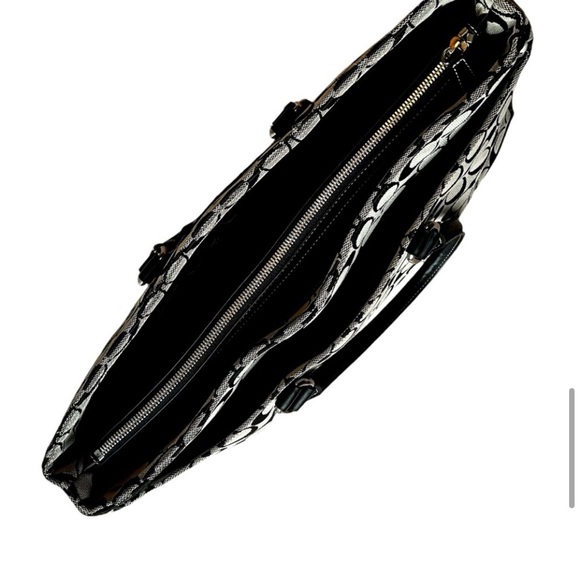 Coach signature monogram briefcase style bag black soft leather mint condition - Picture 6 of 10